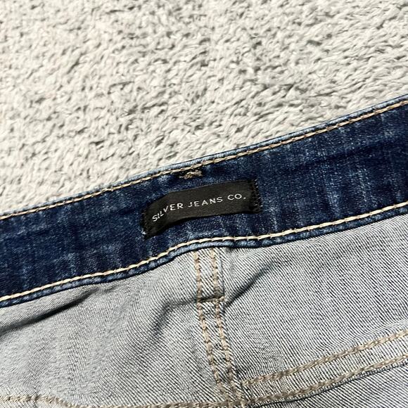 Silver Jeans Womens 16 /26 (34x25) Avery Skinny Crop Western Thick Stitch - Picture 5 of 11